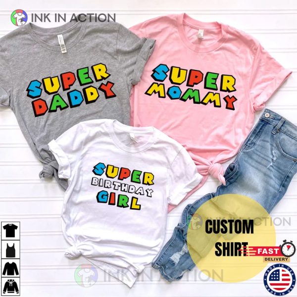 Customized Super Mario Birthday, Family Matching Birthday Shirts