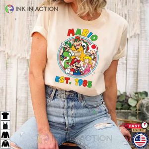 Cute Nintendo Super Mario EST 1985 T shirt 2 Ink In Action