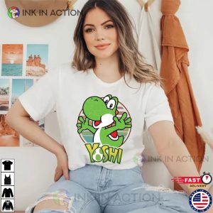 Cute Yoshi Super Mario Essential T shirt 3 Ink In Action