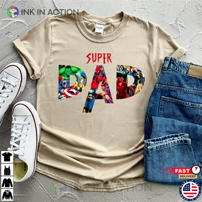 Superhero Papa Graphic Tee Shirt, S-5XL