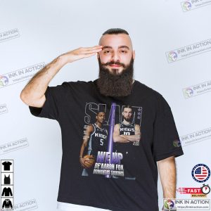 DeAaron Fox And Domantas Sabonis Sacramento Kings T Shirt 1 Ink In Action