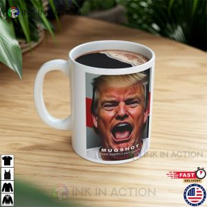 Donald Trump Mugshot Ceramic Mug 1 Ink In Action