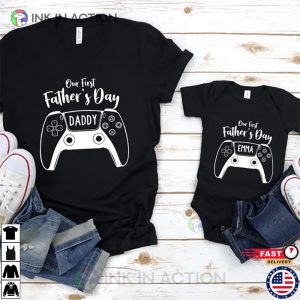 First Fathers Day Personalized Matching Shirts, Dad & Baby Matching Gaming