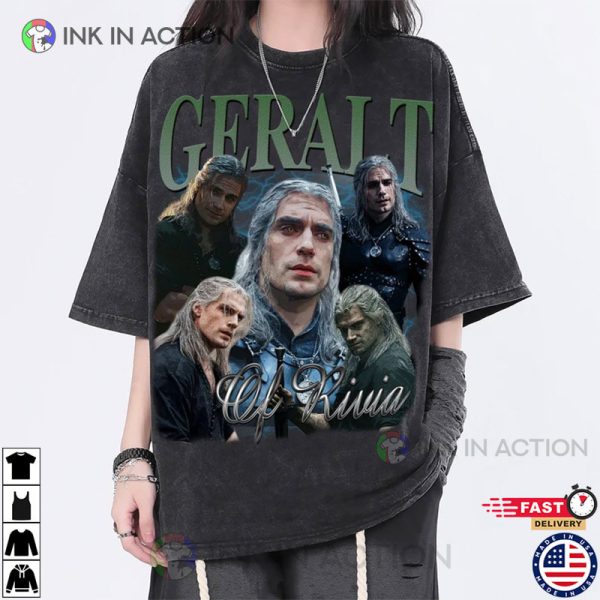 Geralt of Rivia Vintage Washed Shirt, Actor Homage Graphic