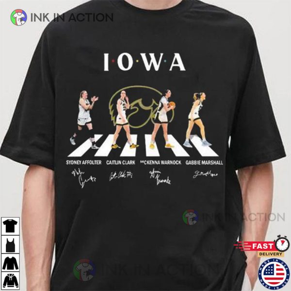 Iowa Hawkeyes 2023 Abbey Road Sydney Affolter Caitlin Clark Shirt