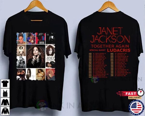 Janet Jackson Together Again Tour 2023 Both Sides Shirt, Country Music Tour 2023