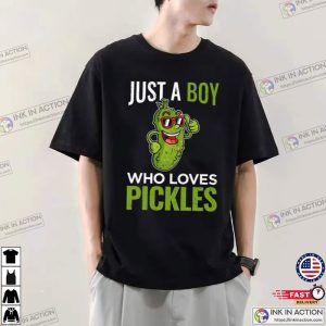 Just A Boy Who Loves Pickles T Shirt Funny Pickle 2 Ink In Action