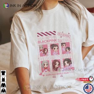 Kpop Blackpink Chibi Born Pink World Tour T-shirt