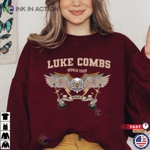 Luke Combs 2023 Tour T Shirt Luke Combs Bullhead Tour 2023 Merch 1 Ink In Action