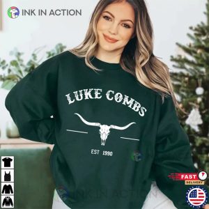 Luke Combs EST 1990 T Shirt Luke Combs Tour 2023 1 Ink In Action