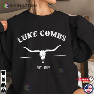 Luke Combs EST 1990 T Shirt Luke Combs Tour 2023 3 Ink In Action