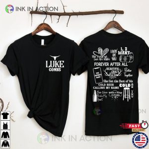 Luke Combs Track List Concert T-shirt, Country Tee