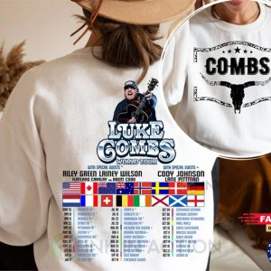 Luke Combs World Tour 2023 T Shirt Country Music Concert 1 Ink In Action