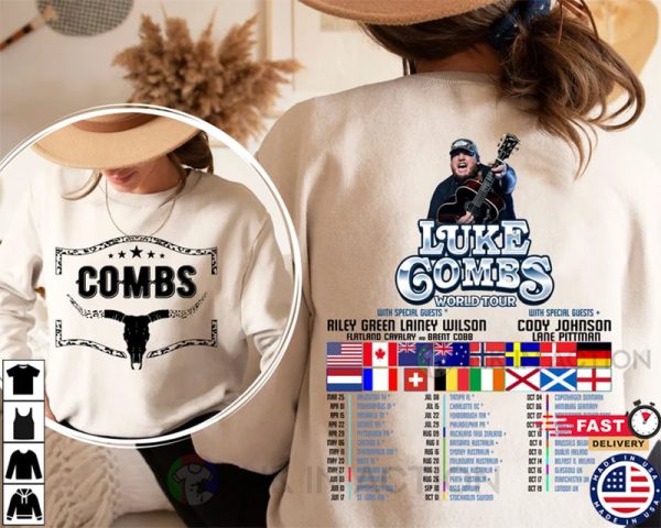 Luke Combs World Tour 2023 T-Shirt, Country Music Concert