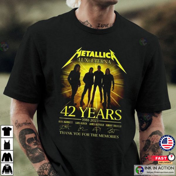 Metallica 42 Years Thank You For The Memories T-Shirt