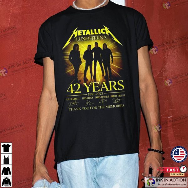 Metallica 42 Years Thank You For The Memories T-Shirt