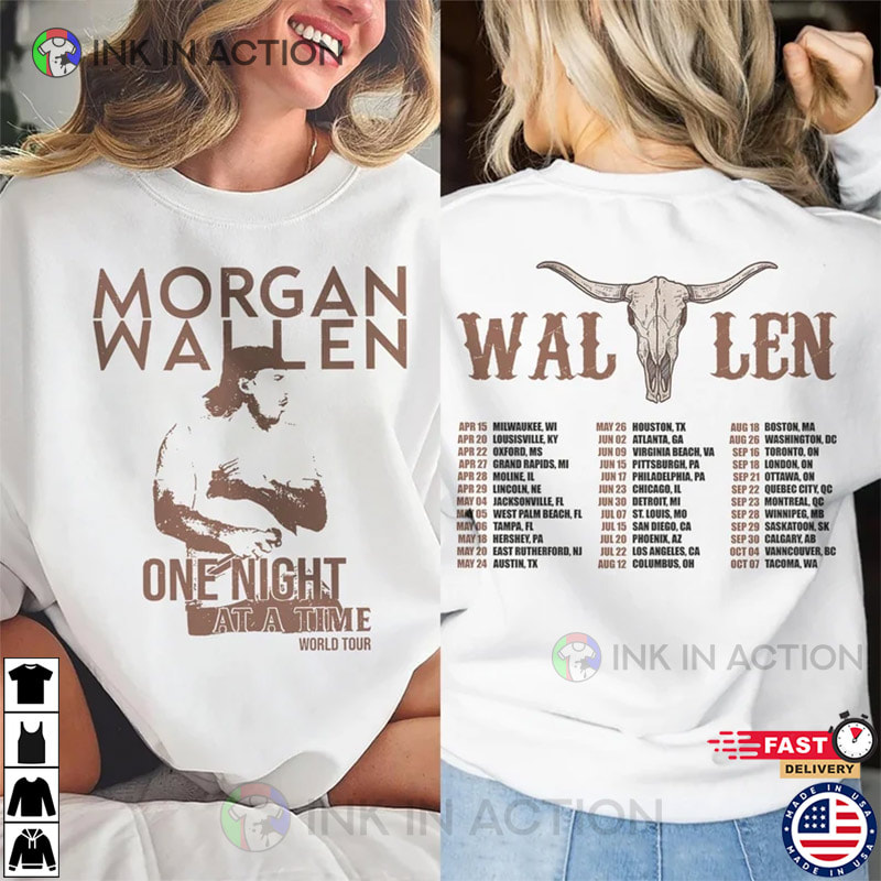 One Night At A Time Tour 2023 Wallen Shirt - Ink In Action