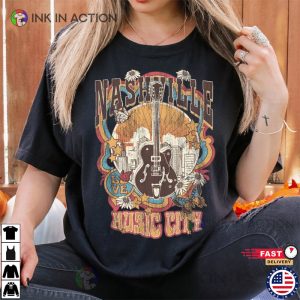 Nashville Music City Tennessee Vintage Inspired T shirt 2 Ink In Action