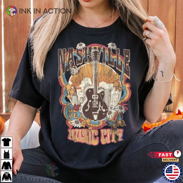 Nashville Music City, Tennessee Vintage Inspired T-shirt