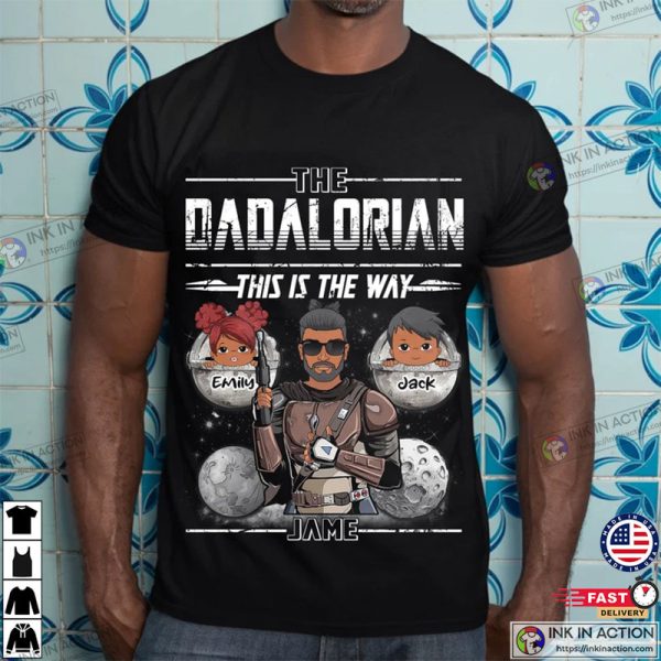 Personalized Dadalorian Shirt For Dad, Best Dad In The Galaxy Dather’s Day Shirts