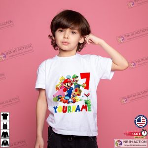 Personalized Super Mario Birthday Shirt, Birthday Gift