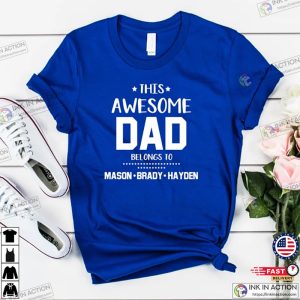 Personalized Fathers Day Shirts For Dad, Custom Dad Tee