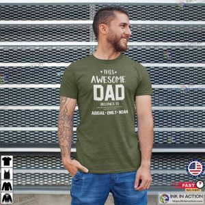 Personalized Fathers Day Shirts For Dad, Custom Dad Tee