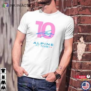 Pierre Gasly 10 Alpine F1 2023 T shirt 3 Ink In Action