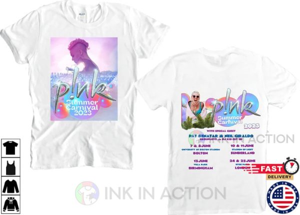 P!nk Pink Singer Summer Carnival 2023 Festi Tour T-shirt, Pink Tour 2023