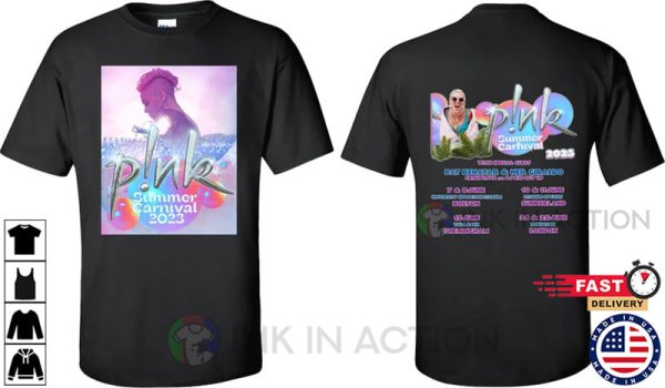 P!nk Pink Singer Summer Carnival 2023 Festi Tour T-shirt, Pink Tour 2023