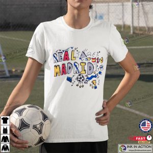 Real Madrid Colorful Graphic T Shirt Ink In Action