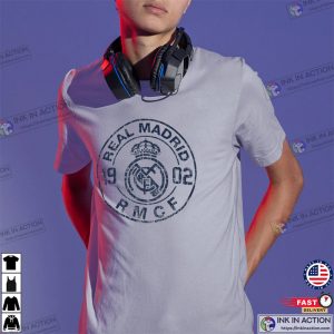 Real Madrid Logo Graphic T Shirt Ink In Action