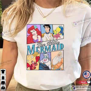 Retro The Little Mermaid Ariel Ursula Eric Prince Disney T shirt 2 Ink In Action