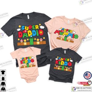 Super Daddio Game Shirt, Family Matching Super Mario Shirt