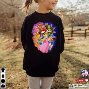 Super Mario Bros All Characters Colorful Shirt 3 Ink In Action