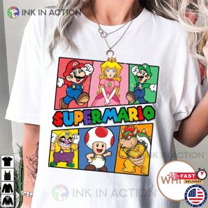 Super Mario Shirt Mario Game Cute Vintage 2 Ink In Action