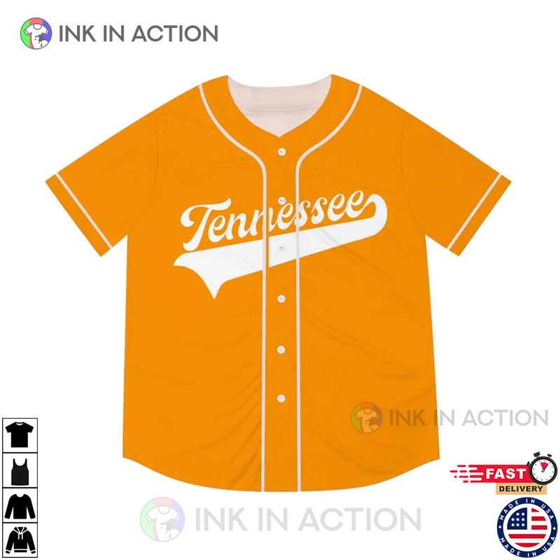 Tennessee Collegiate Baseball Jersey, Tennessee Baseball Jersey - Ink In  Action