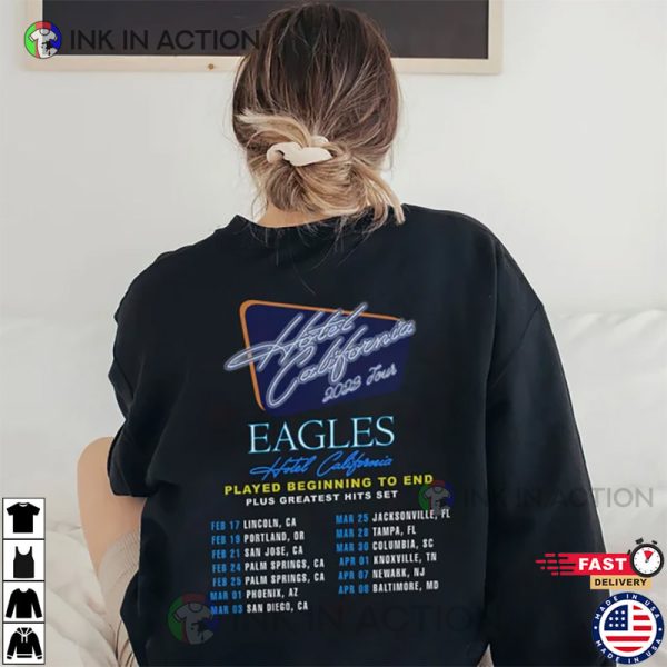 The Eagles Hotel California Tour 2023 Shirt, Eagles Concert, Rock Tour 2023,