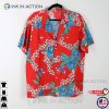 Vintage 90s Red Blue White Green Tropical Hawaiian, Summer Vacation