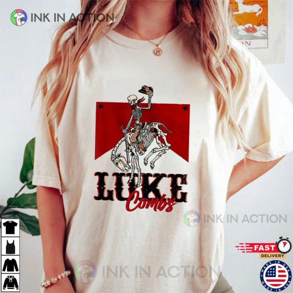 Vintage Luke Combs, Cowboy Skeleton Shirt