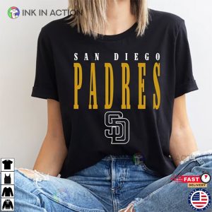 Vintage San Diego Padres T Shirt MLB Baseball 3 Ink In Action