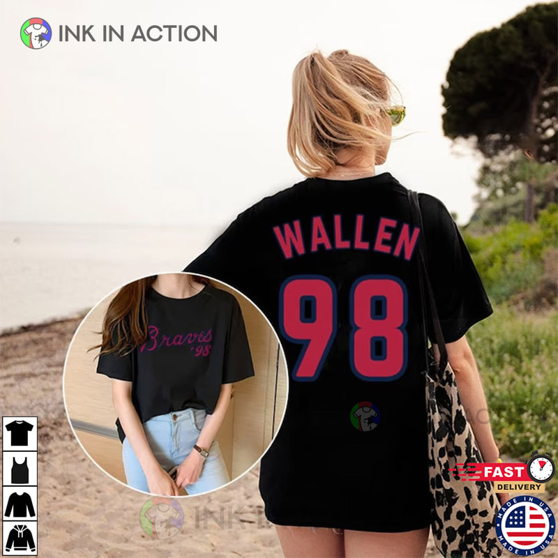 Personalized Braves 98 Baseball Jersey Wallen Country Music 