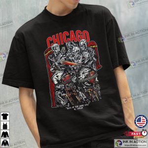 Warren Lotas Chicago Bulls Boss Of The Windy City Al Capone NBA T shirt 2 Ink In Action