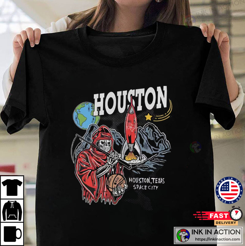 Unique Stylistic Tee Astros Space City T-Shirt Black L