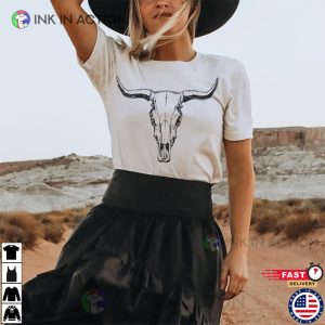 Western Graphic Tee, Cowgirl, Bull Skull Shirt