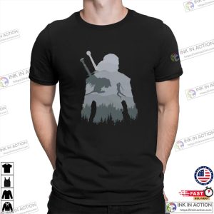 Witcher Geralt Dragon Fight Silhouette Shirt, Witcher TV Series