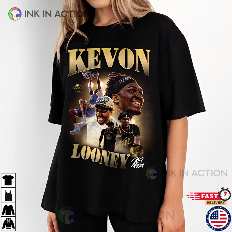 Looney Golden State Kevin Looney Vintage 90s Style T-Shirt - Ink In Action