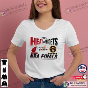 2023 NBA Finals Denver Nuggets vs Miami Heat Shirt 2 Ink In Action