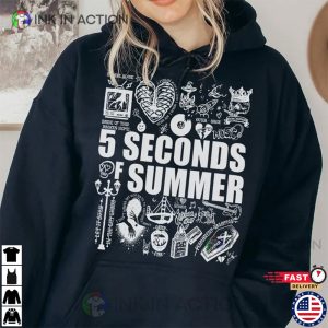 5 Seconds Of Summer Doodle Art Shirt 5SOS Tour 2023