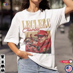 90s Style Charles Leclerc Scuderia Ferrari Shirt 2 Ink In Action